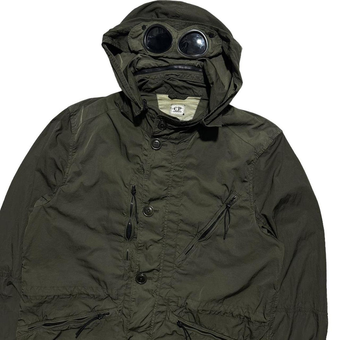CP Company Green Chrome Nylon Goggle Jacket
