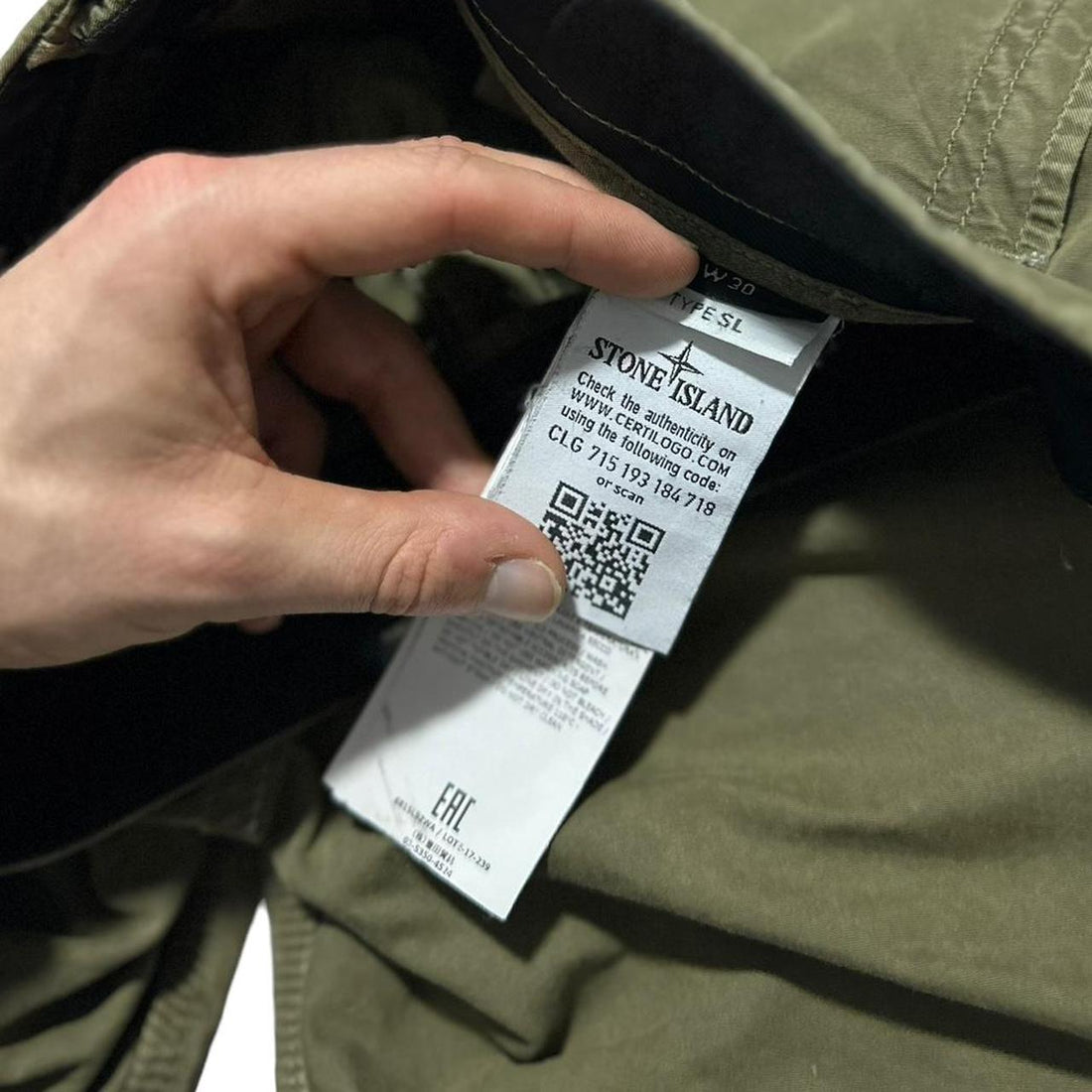 Stone Island Khaki Canvas Shorts