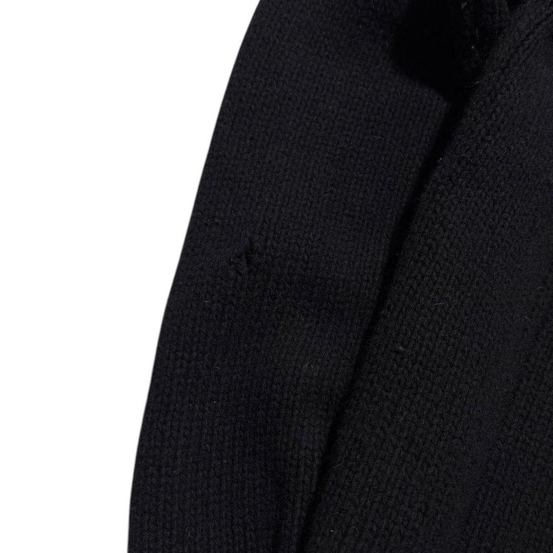 Stone Island Black Wool Arm Compass Sweater