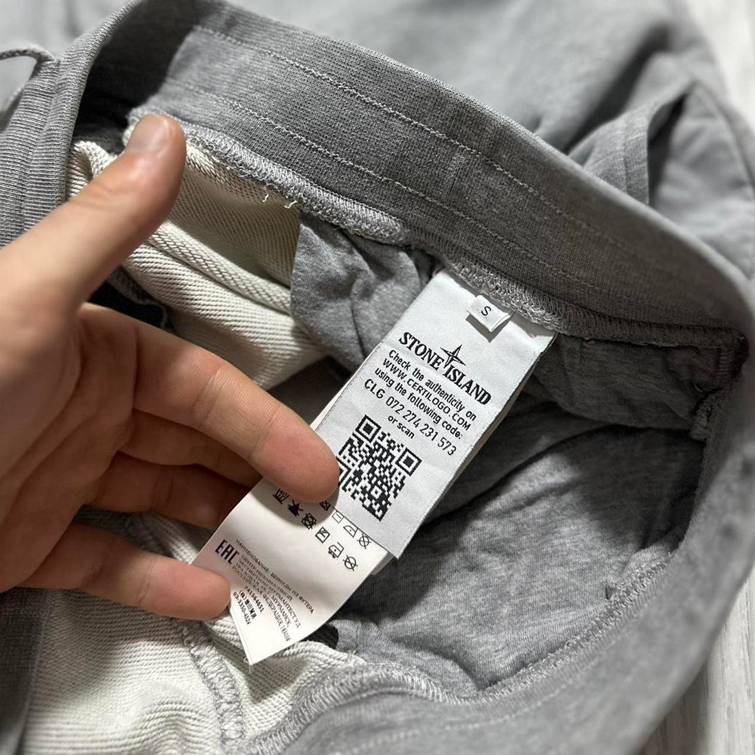 Stone Island Grey Cotton Cargo Shorts