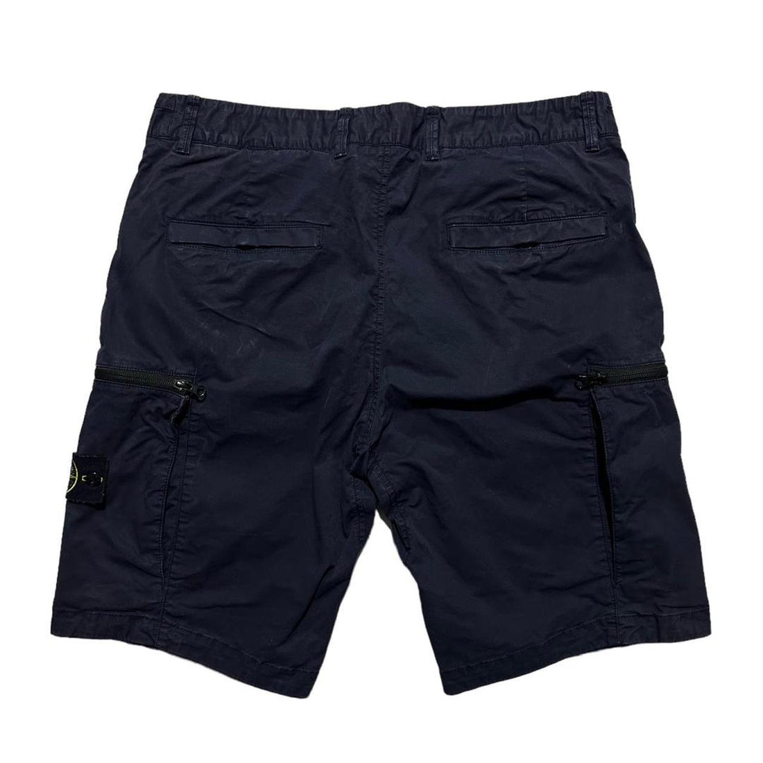 Stone Island Navy Canvas Cargo Shorts
