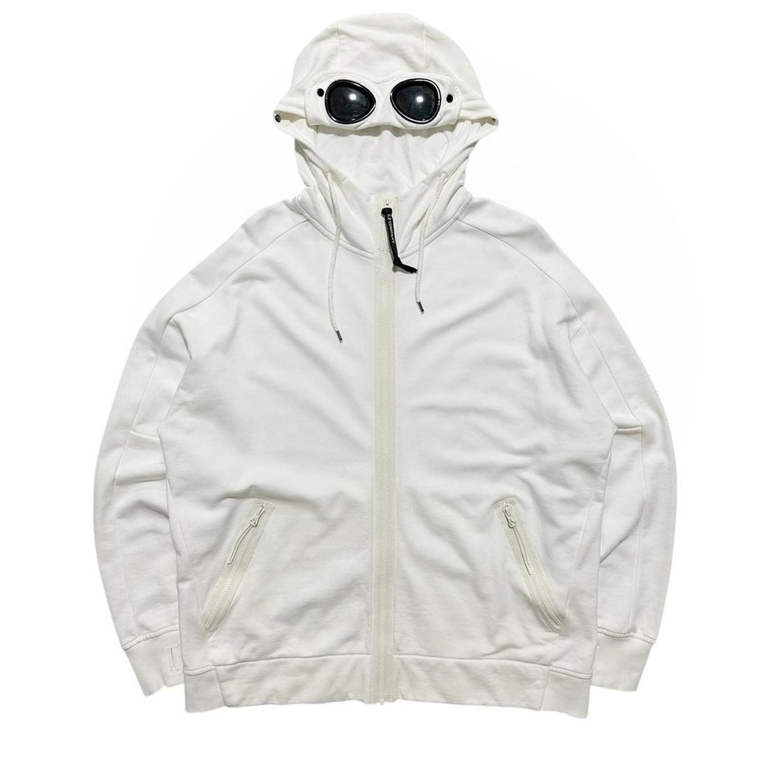 CP Company White Full Zip Goggle Hoodie