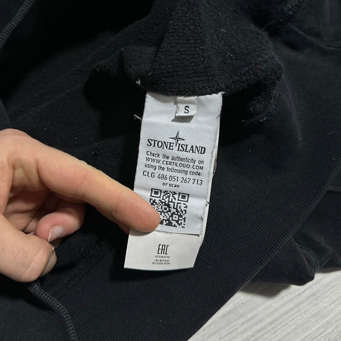 Stone Island Black Pullover Crewneck
