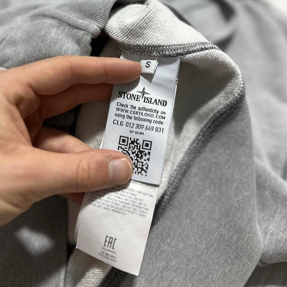 Stone Island Grey Zip Up Hoodie