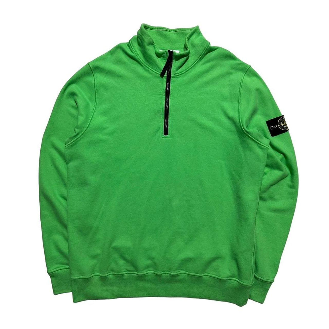 Stone Island Green Quarter Zip Pullover