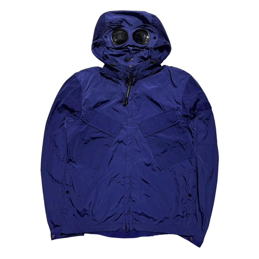 CP Company Blue Nylon Chrome Goggle Jacket