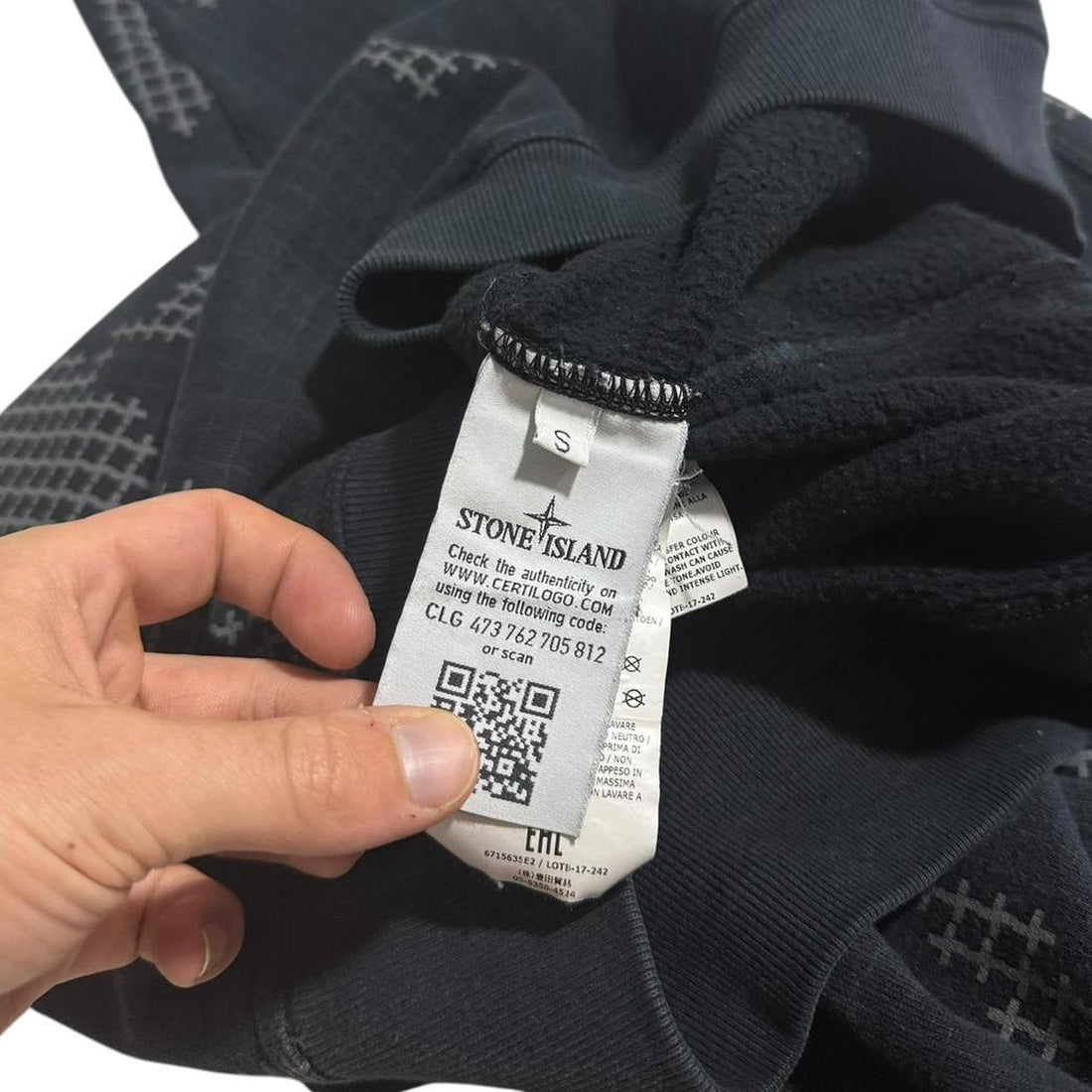 Stone Island Grid Camo Pullover Crewneck