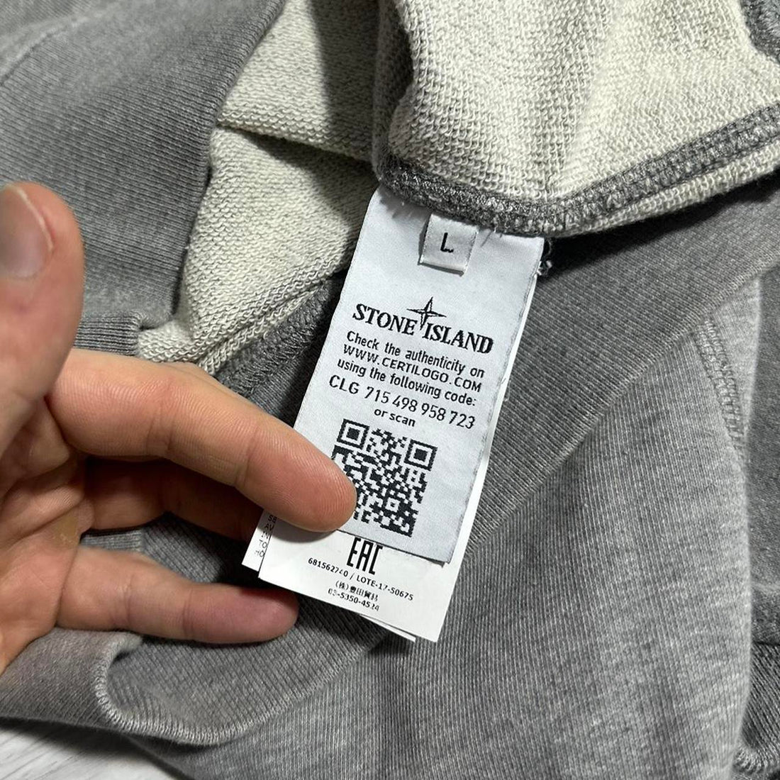 Stone Island Grey Pullover Crewneck