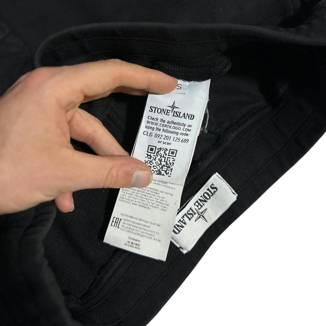 Stone Island Black Cotton Shorts