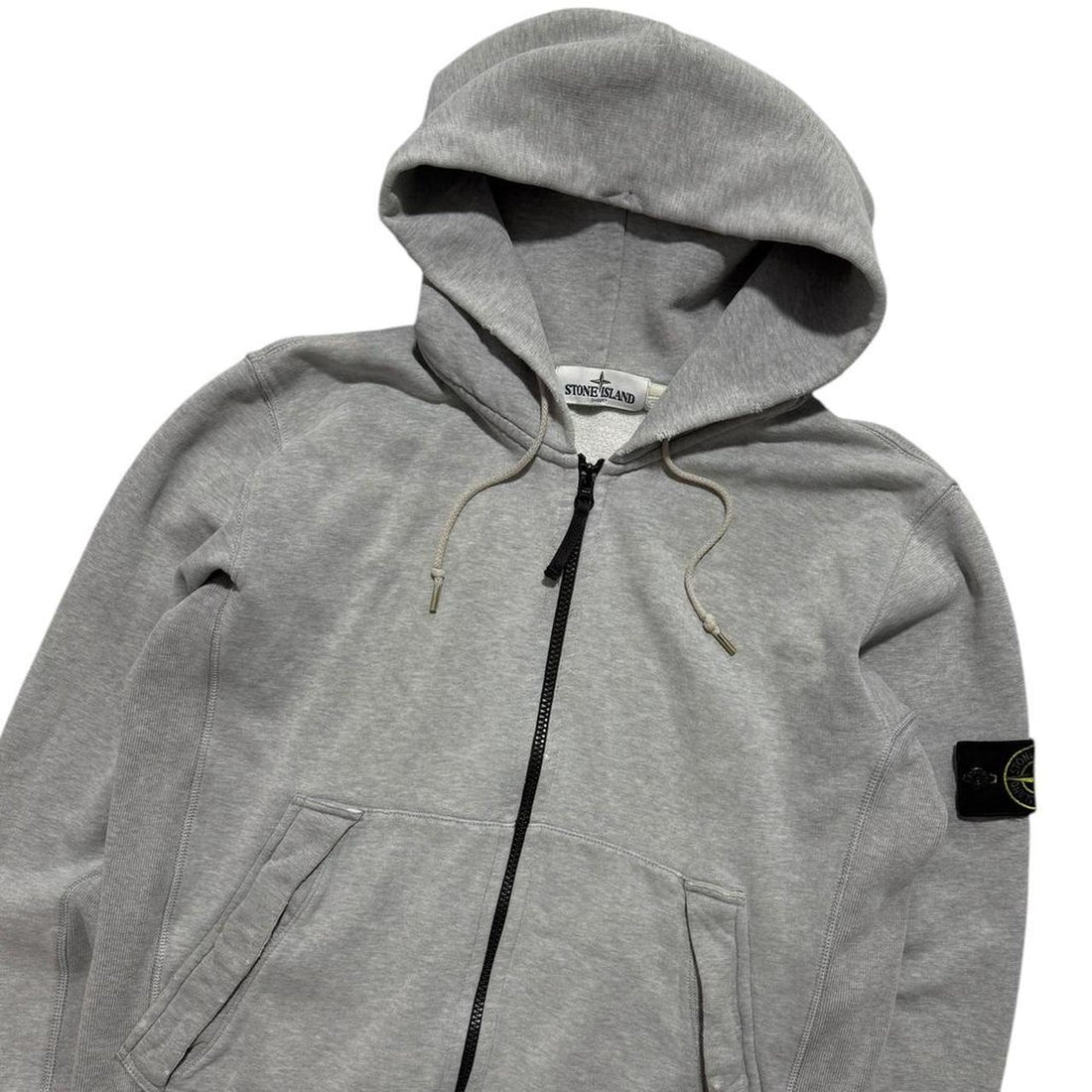 Stone Island Grey Zip Up Hoodie