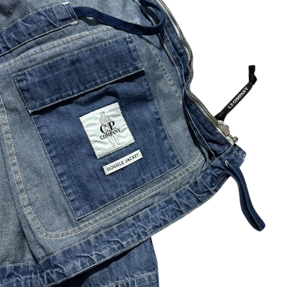 CP Company Blu Denim Goggle Jacket
