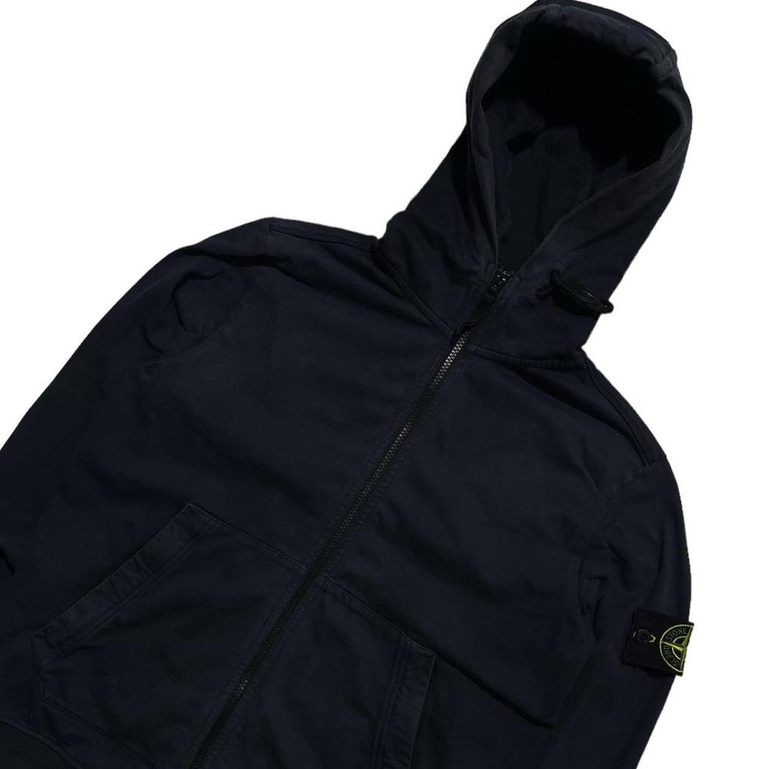 Stone Island navy zip up hoodie