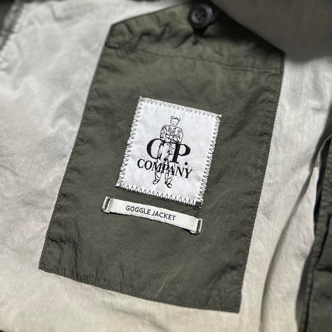 CP Company Green Chrome Nylon Goggle Jacket