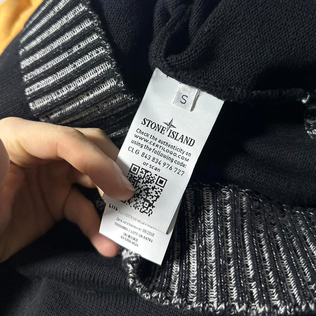 Stone Island Chunky Knit Arm Logo Crewneck