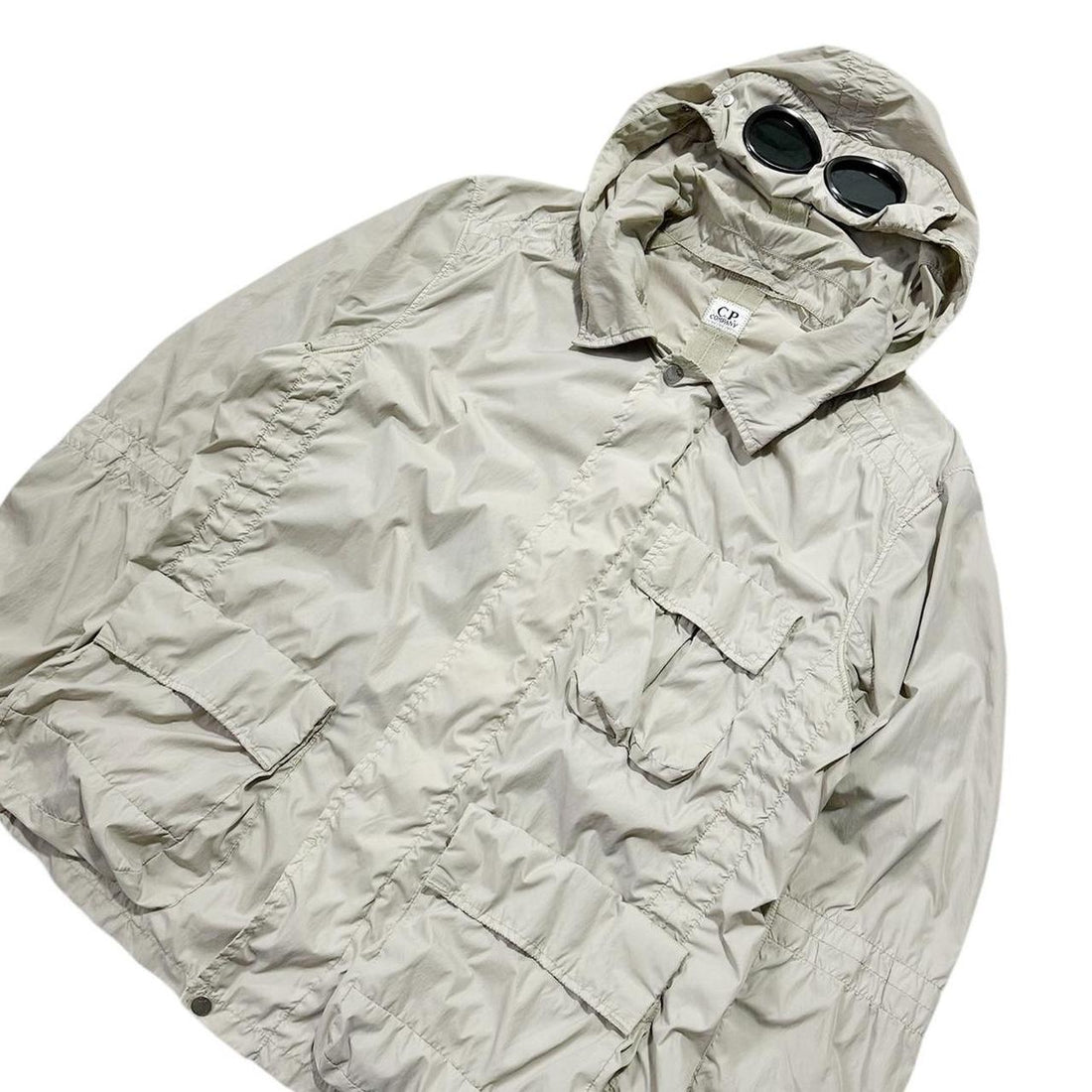 CP Company Cream Nylon Goggle Jacket