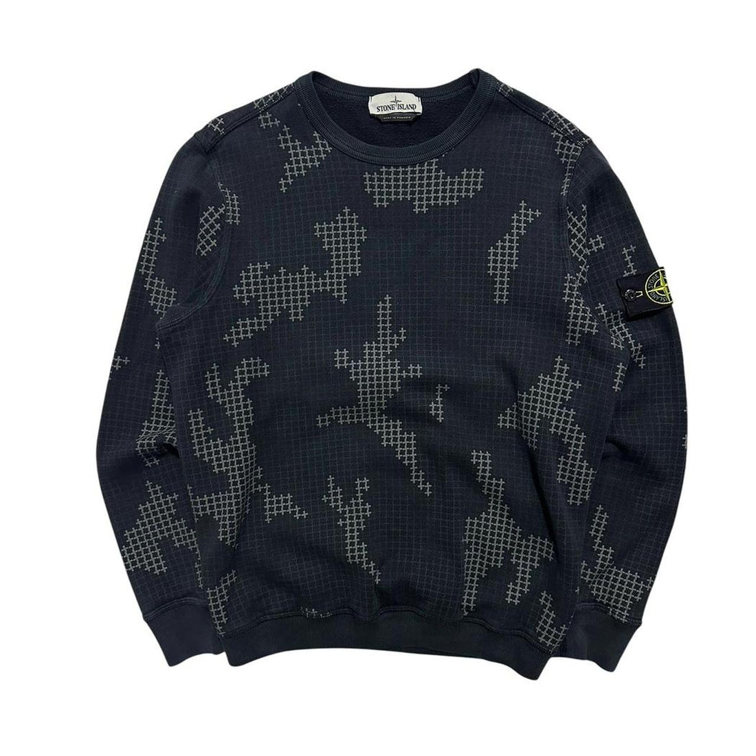 Stone Island Grid Camo Pullover Crewneck