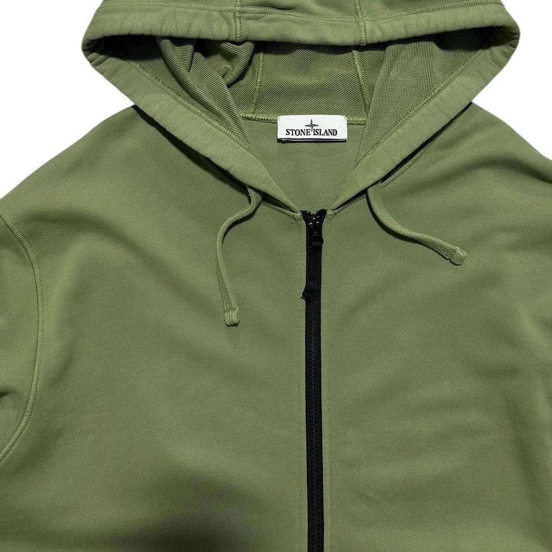 Stone Island Green Zip Up Hoodie