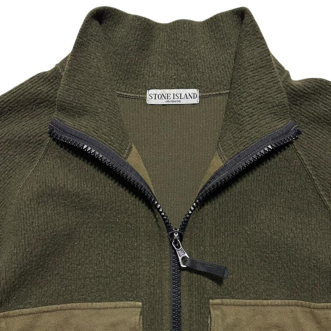 Stone Island Double Pocket Wool Zip Up
