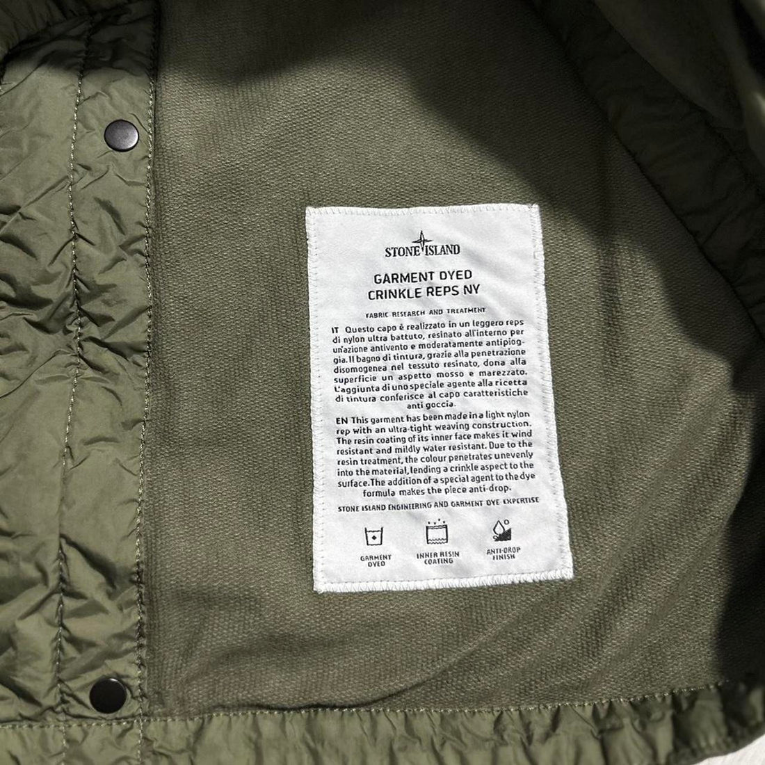 Stone Island Garment Dyed Crinkle Reps Overshirt
