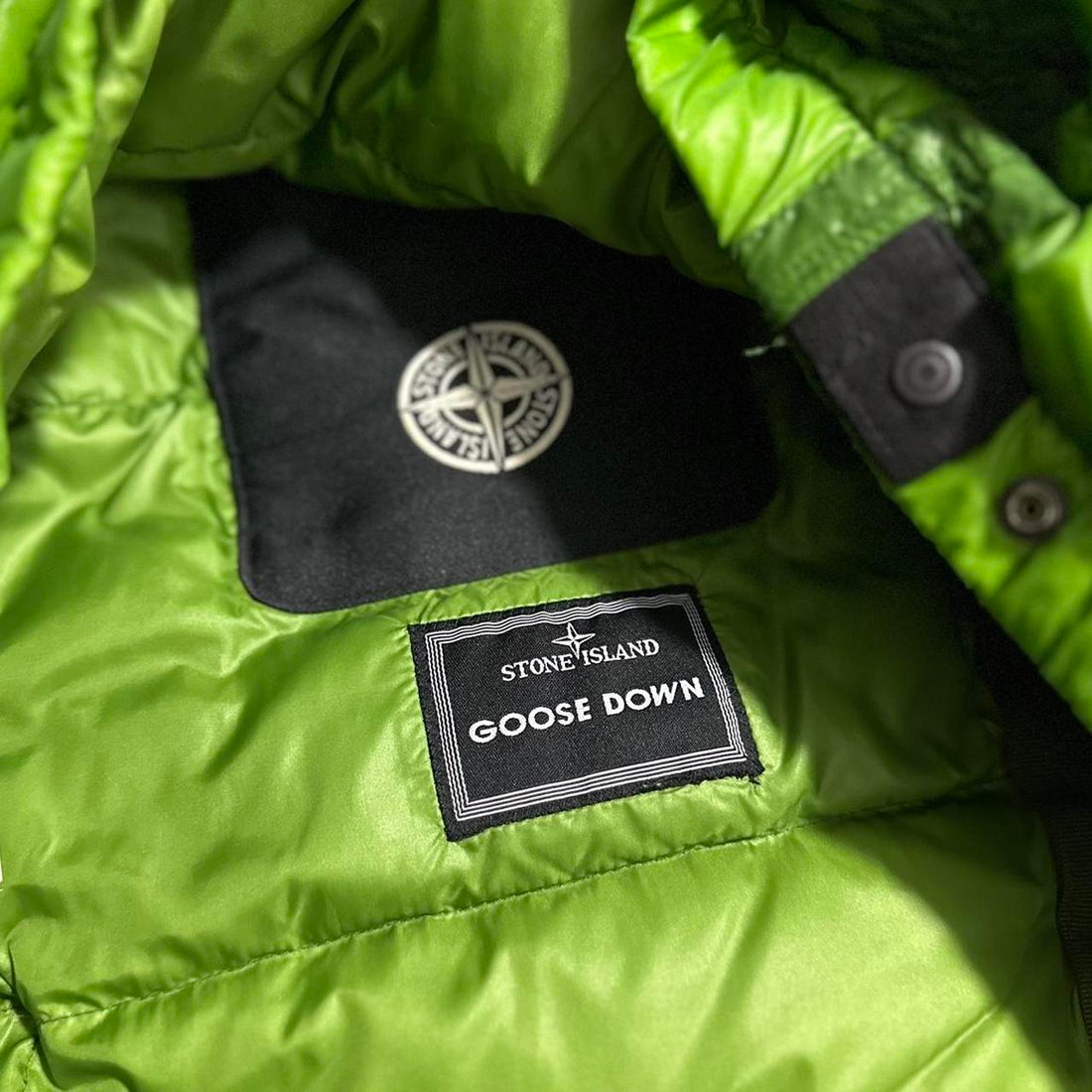 Stone Island Green Mesh Badge Down Jacket