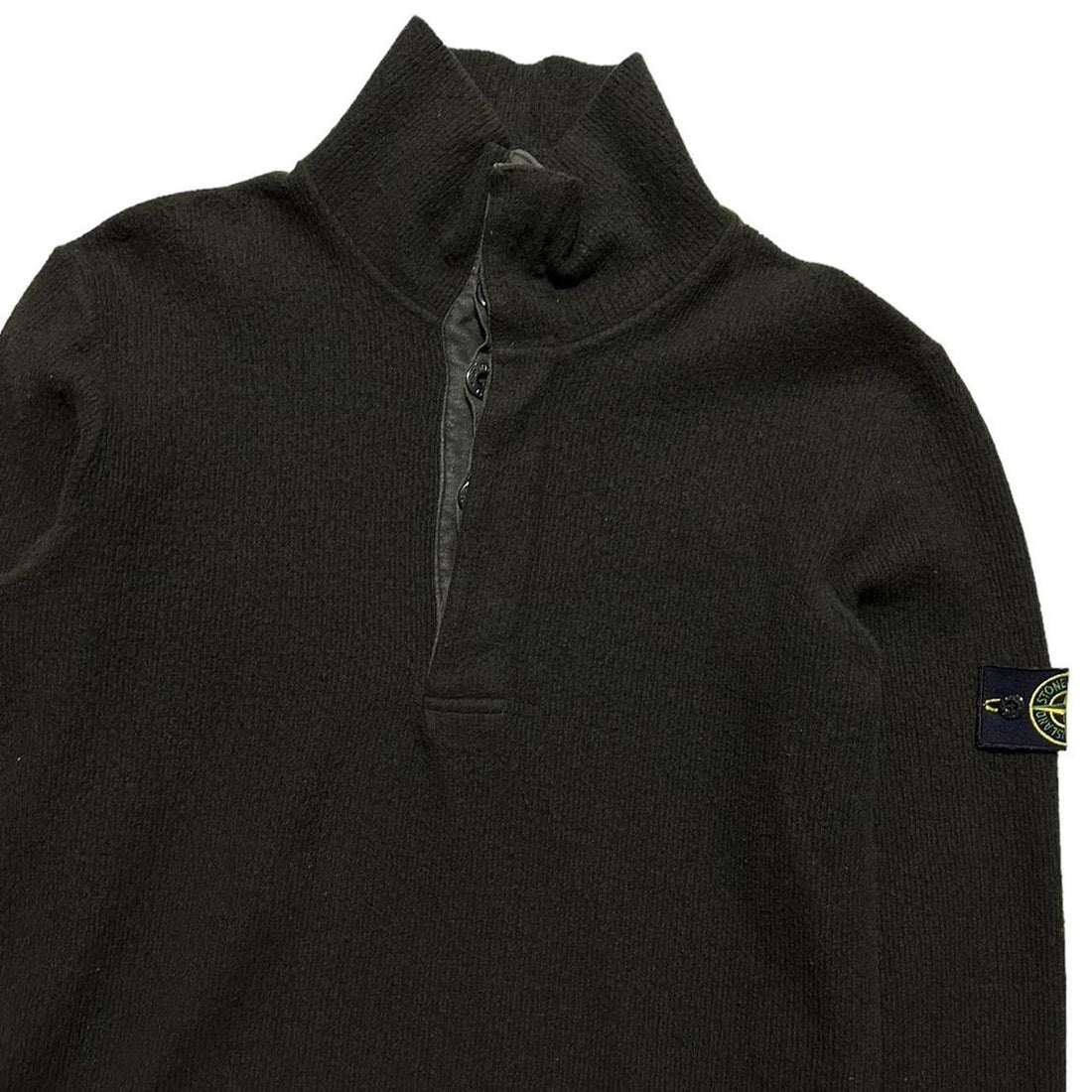 Stone Island Wool Quarter Button Up Pullover