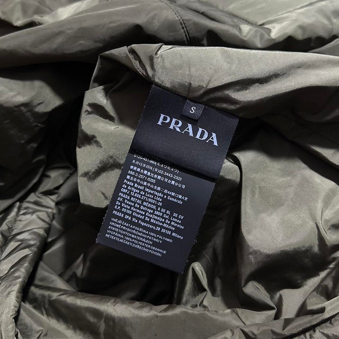Prada Nylon Padded Down Green Jacket