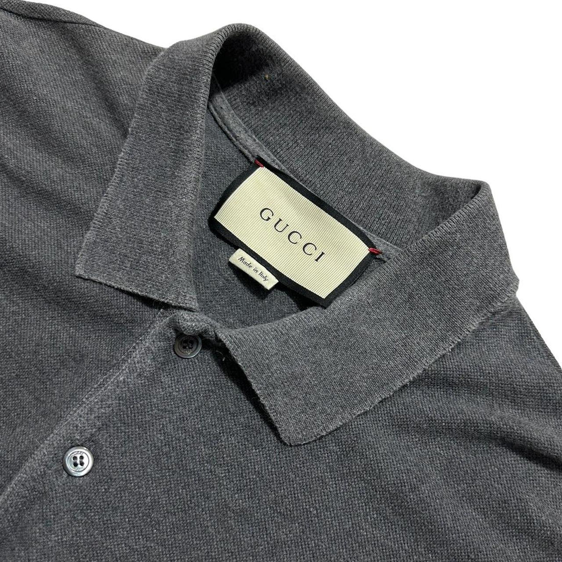 Gucci Long Sleeve Grey Polo Top