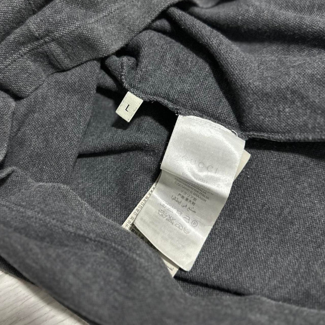 Gucci Long Sleeve Grey Polo Top