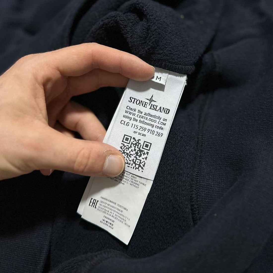 Stone Island Dark Blue Pullover Hoodie