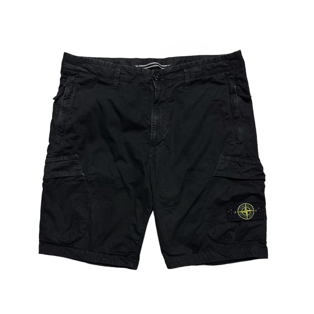 Stone Island Black Canvas Cargo Shorts