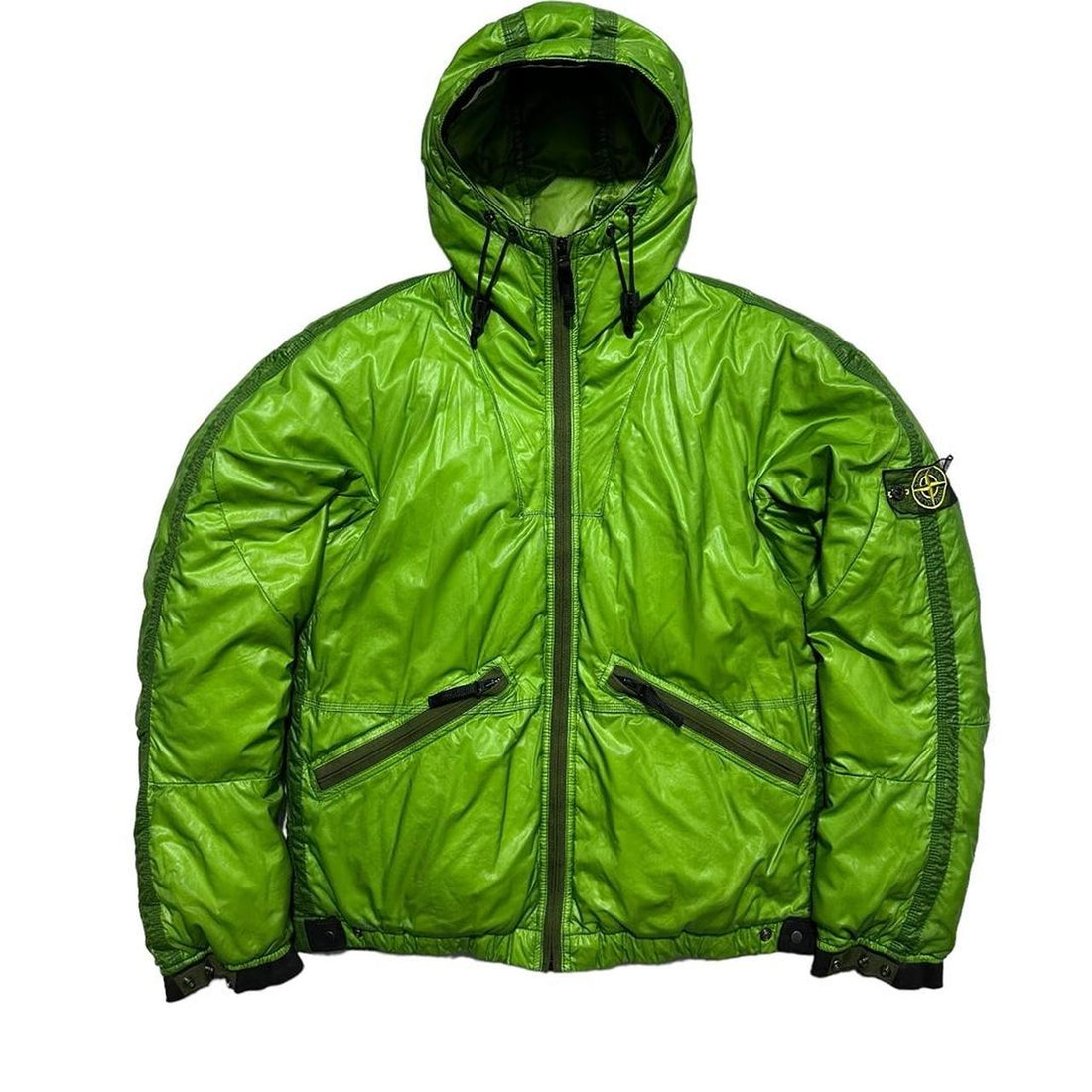Stone Island Green Mesh Badge Down Jacket