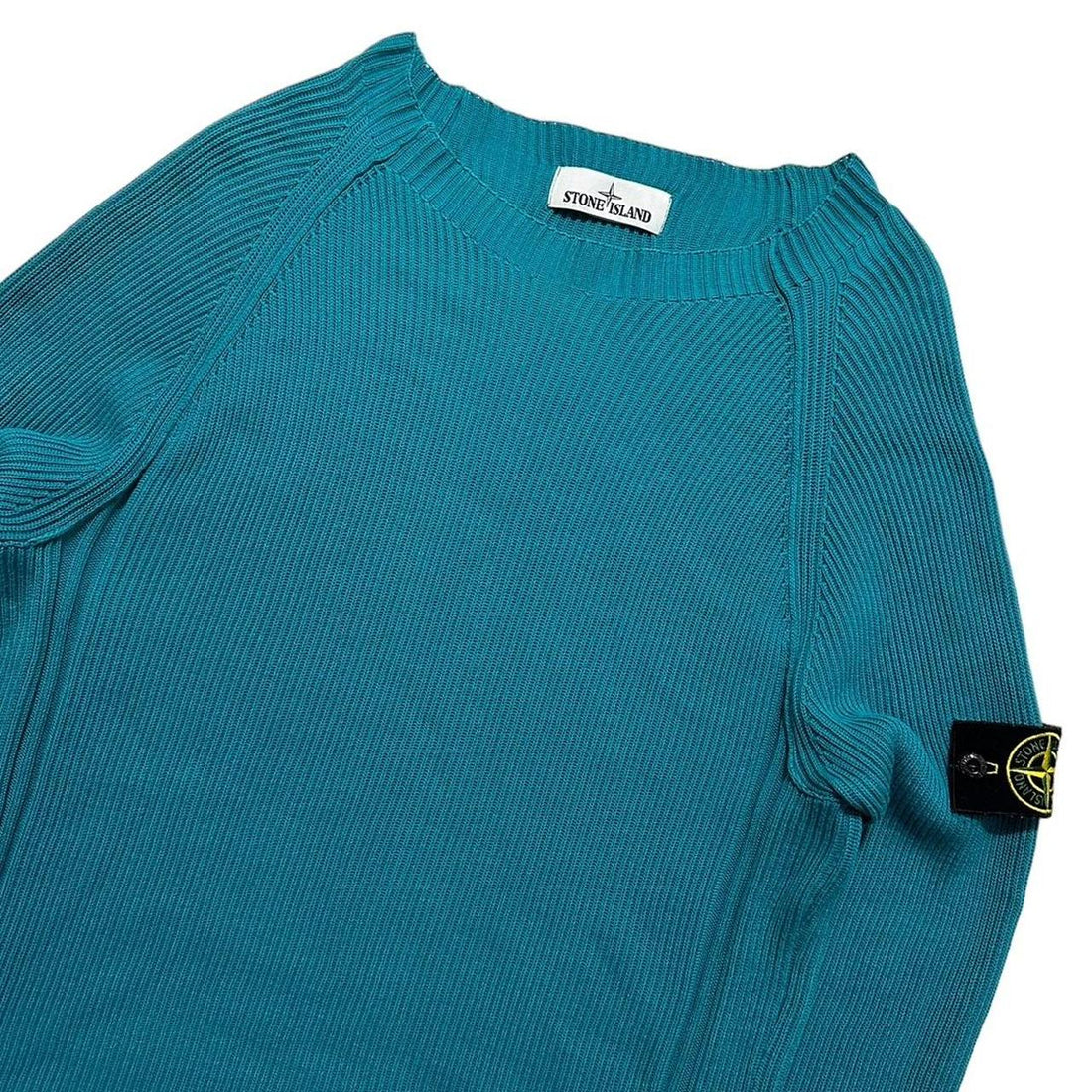 Stone Island Blue Ribbed Pullover