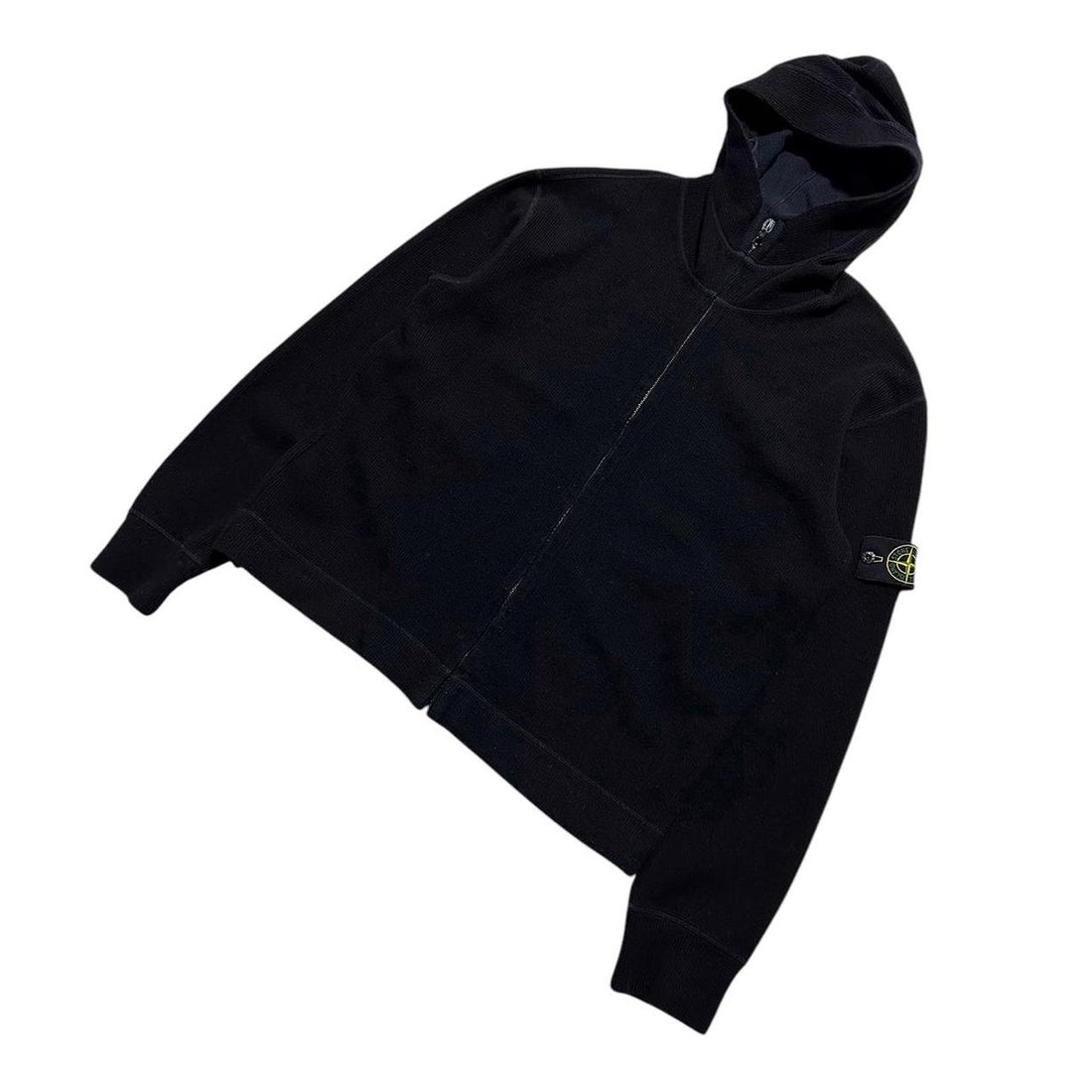 Stone Island Ribbed Zip Up Hoodie