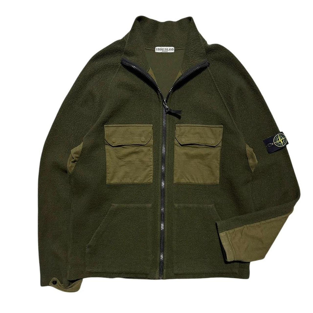 Stone Island Double Pocket Wool Zip Up