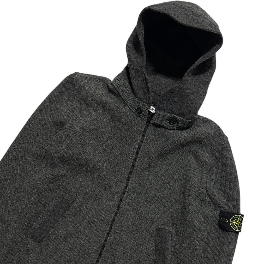 Stone Island Wool Zip Up Hoodie