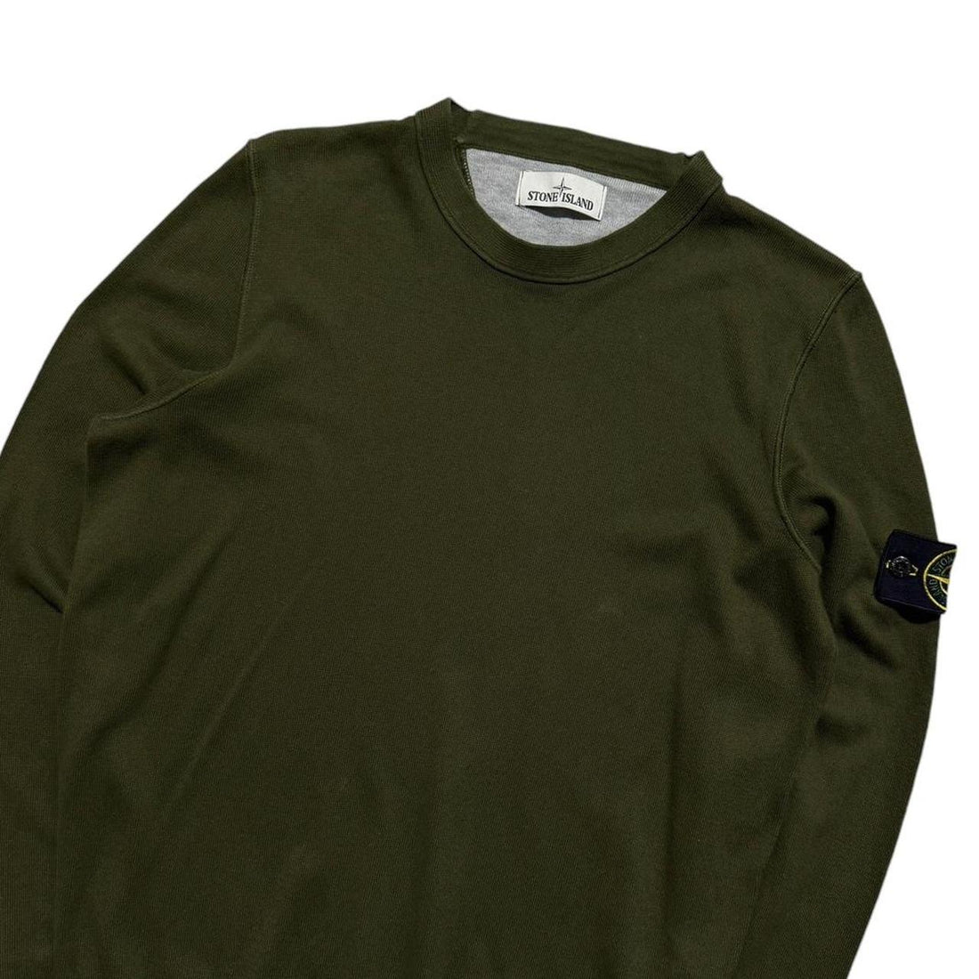 Stone Island Green Thin Pullover Crewneck