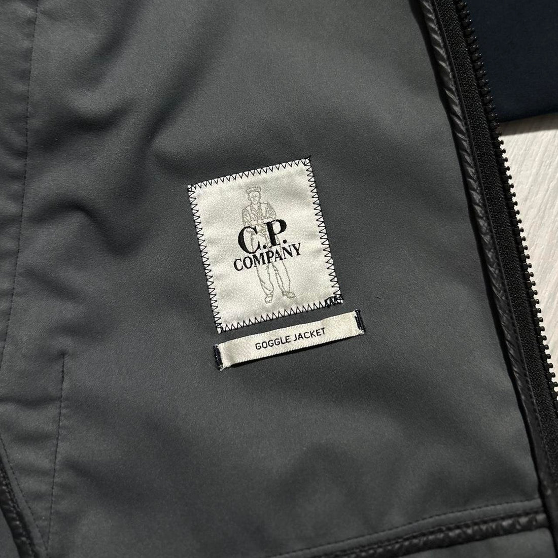 CP Company Blue Soft Shell Goggle Jacket