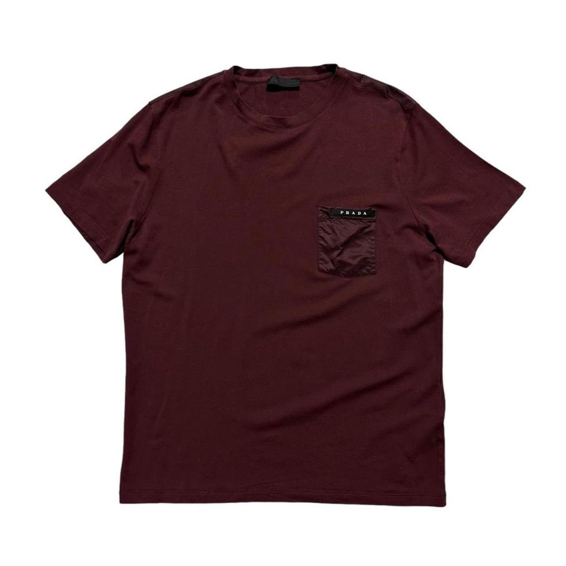 Prada Burgundy Nylon Pocket T-Shirt