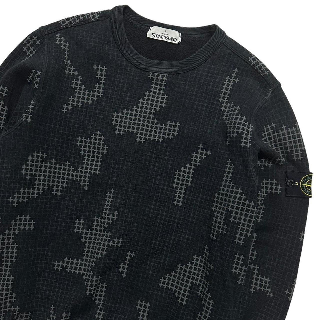 Stone Island Grid Camo Pullover Crewneck