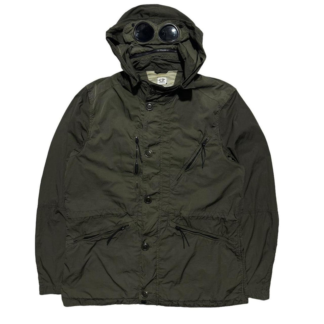 CP Company Green Chrome Nylon Goggle Jacket
