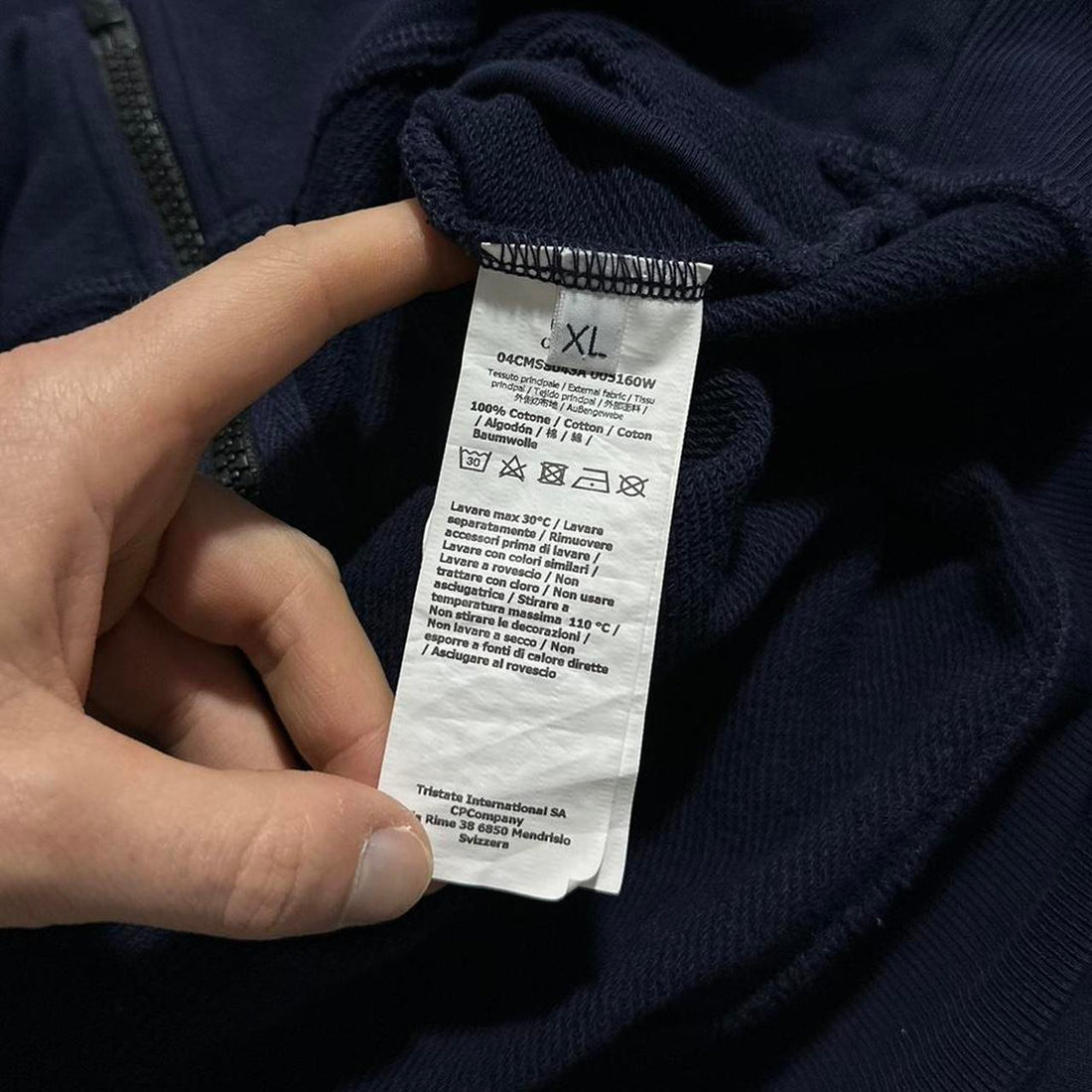 CP Company Navy Goggle Hoodie