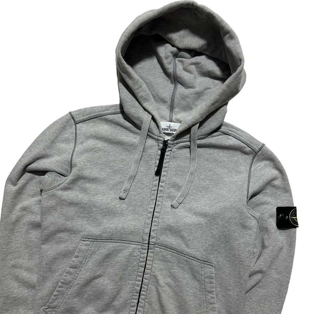 Stone Island Grey Zip Up Hoodie
