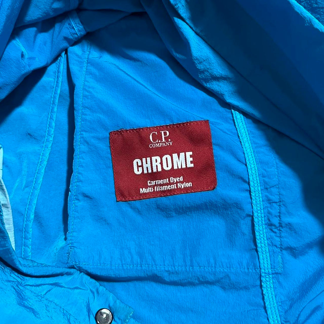 CP Company Blue Chrome Nylon Goggle Jacket
