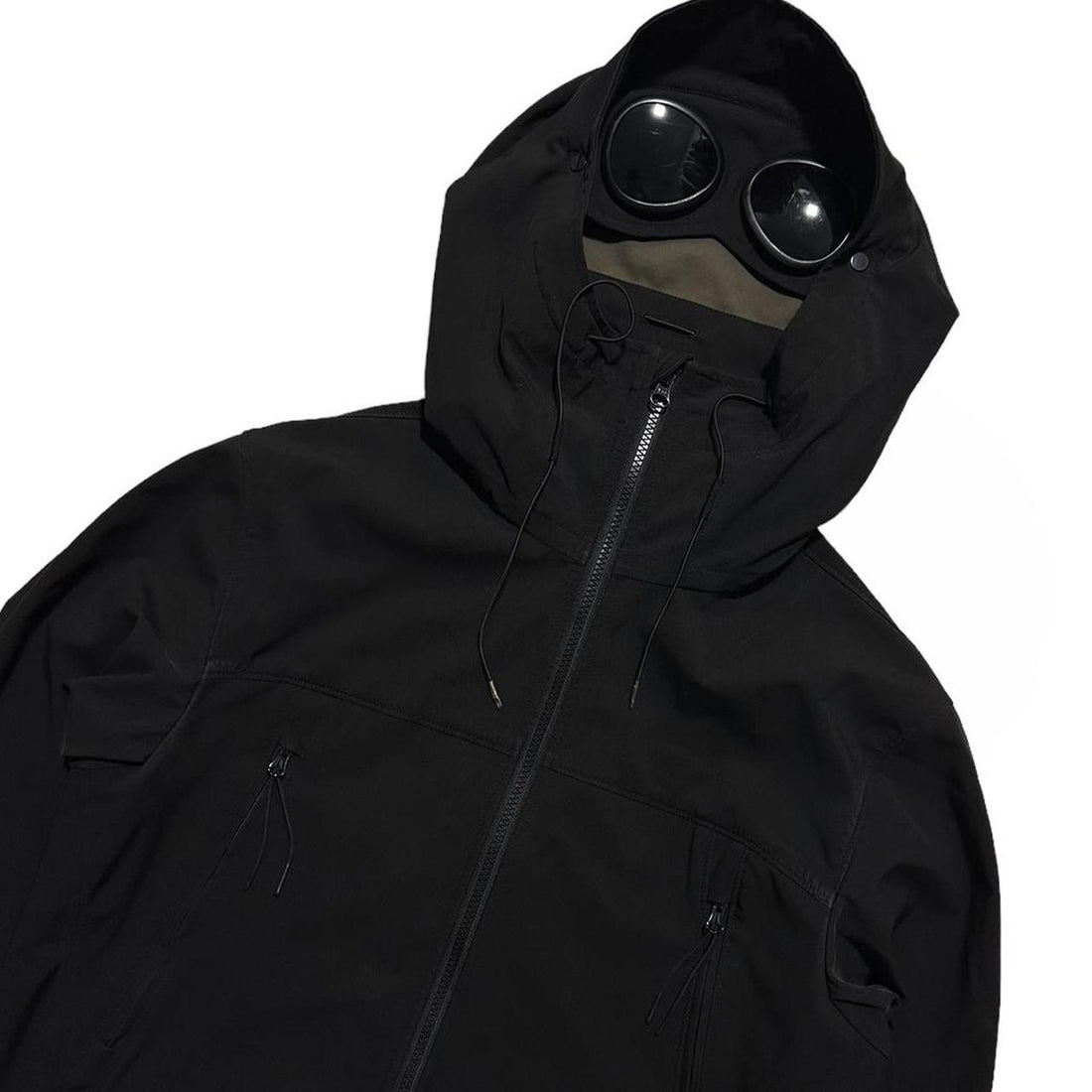 CP Company Black Soft Shell Goggle Jacket
