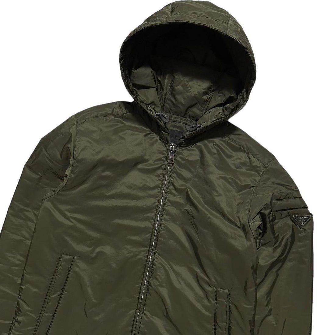 Prada Nylon Padded Down Green Jacket