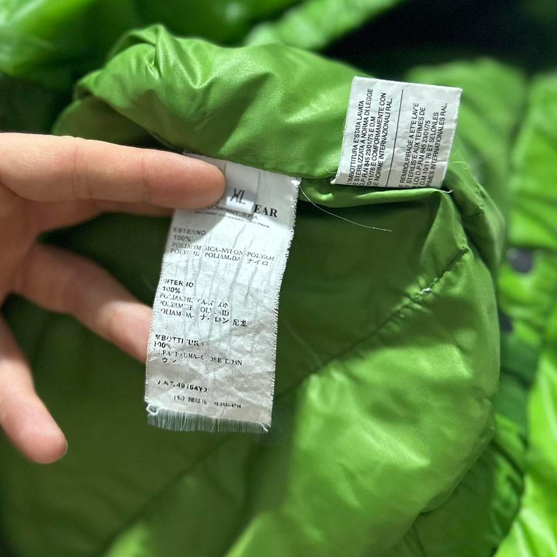 Stone Island Green Goose Down Mesh Jacket