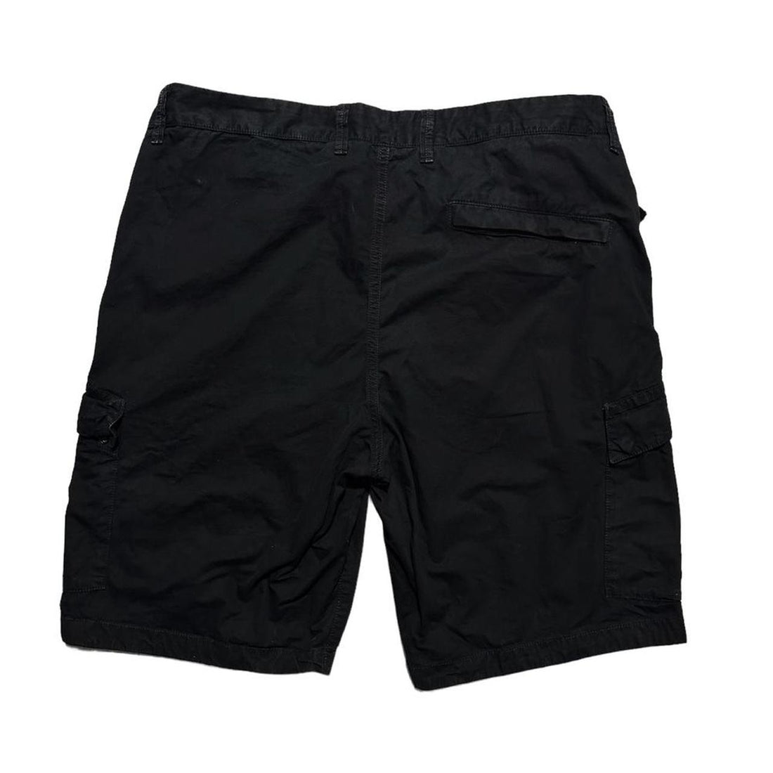 Stone Island Black Canvas Cargo Shorts
