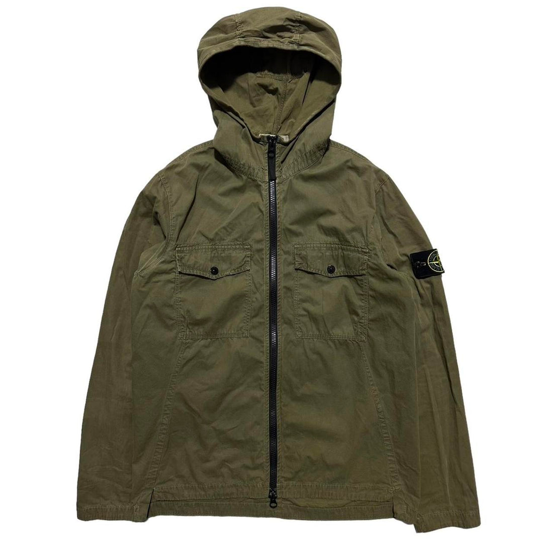 Stone Island Green Canvas Overshirt Jacket