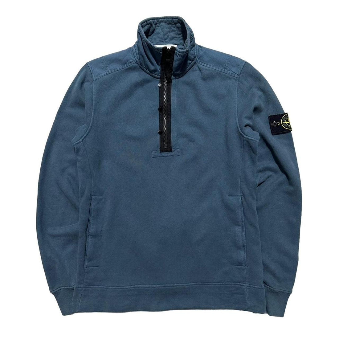 Stone Island Blue Quarter Zip Pullover