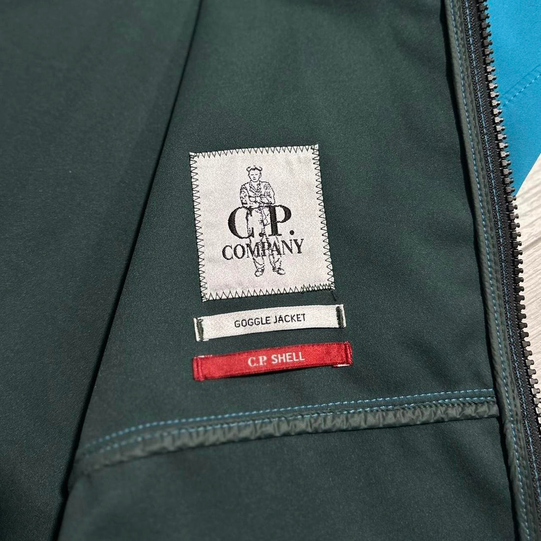 CP Company Blue Soft Shell Goggle Jacket